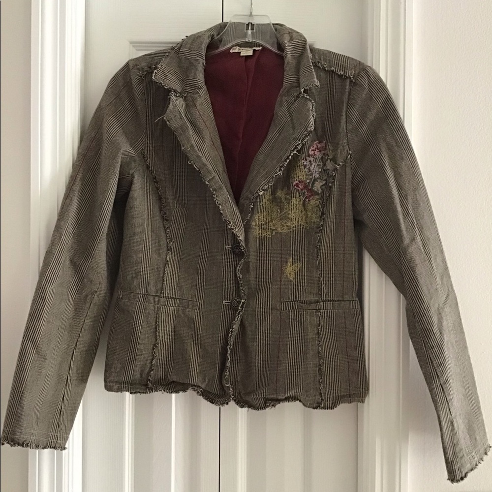 Embroidered Vintage-Style Jacket Blazer